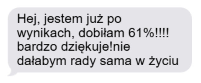 hej, jestem już po wynikach, dobiłam 61%