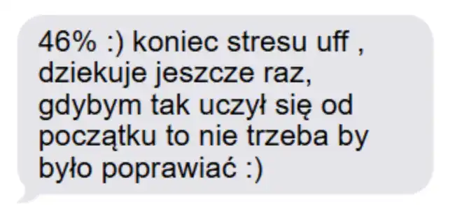 pozytywna opinia klienta 46%